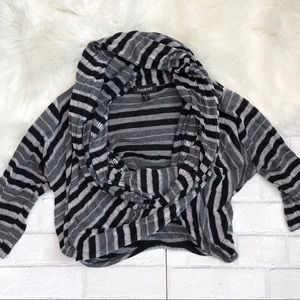 Bebe striped jersey wrap top
